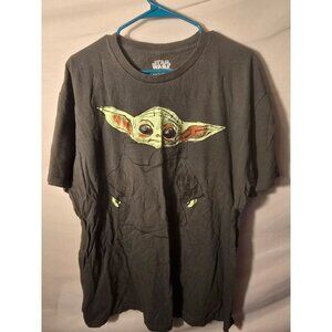 Star Wars Baby Yoda Grogu Mandalorian Green Mens Shirt Tshirt Size XL